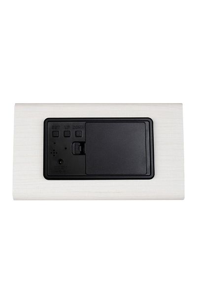 KlaussTech Ceas deșteptător digital cu LED, alb, lemn