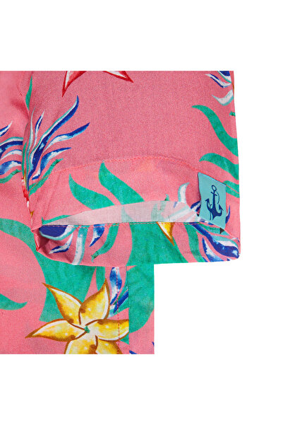 ANEMOSS Mercan Desenli %100 Viskon Yumuşak Nefes Alabilir Kumaşlı Erkek Gömlek