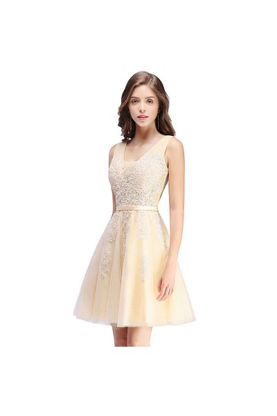 OEM Short ivory wedding dress with lace
