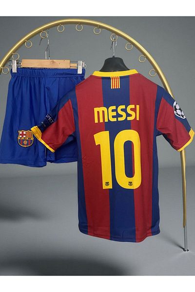 sinmm Jersey Kids Messi 2011 Season Barcelona Top to Bottom Team Wristband Socks Gift