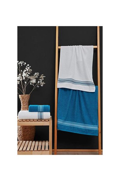 Home 4-Piece Bath Towel Set Elvin - (2 Pieces 70X140 + 2 Pieces 50X90)