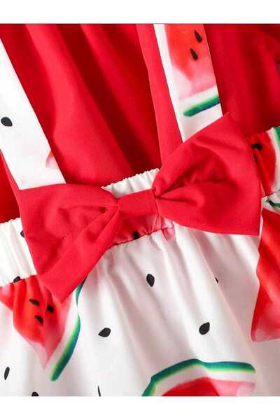 OEM 3-piece dress set for girls, skirt with straps+top+headband with watermelon print, 18-24 months, 86-92 cm