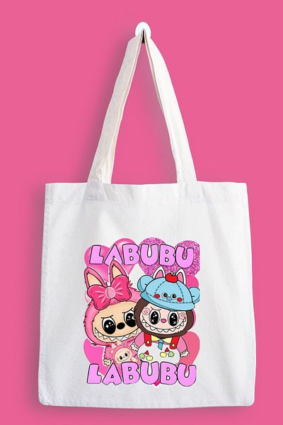 designedfy Labubu Labubu 2 Waterproof Printed Cloth Bag, Tote Bag