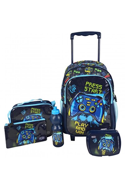 Roco Gaming 5-in-1 Value Set Trolley Bag with Accessory – 16/17 Inch Gamer Style School Set