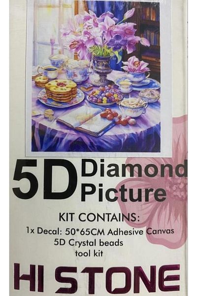 Gül Beaded Tapestry-5D 50X65-Breakfast Diamond Picture