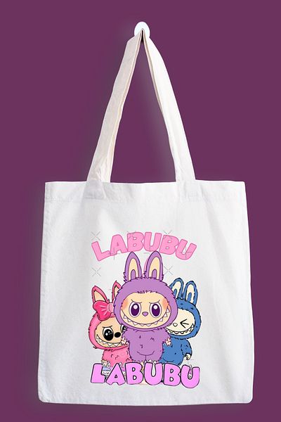 designedfy Labubu Labubu Waterproof Printed Cloth Bag, Tote Bag