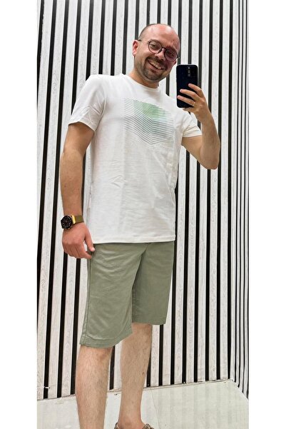 ALTINYILDIZ CLASSICS Cotton Slim Fit Tight Fit Waist Tie Side Pockets Stretchy Khaki Shorts