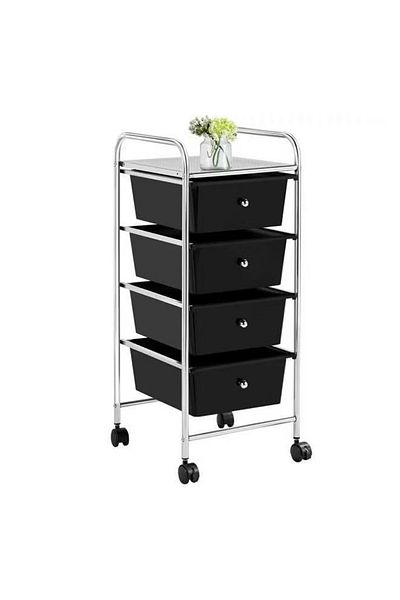 Cady One Rolling storage cart with 4 plastic drawers on wheels