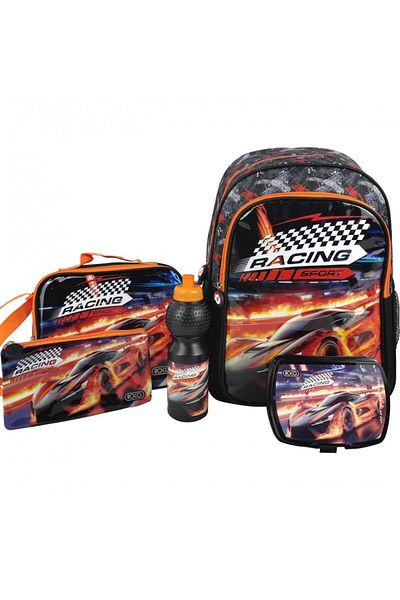 Roco Racing 5-in-1 Value Set Backpack with Accessory – 16/17 Inch Kids School Bag