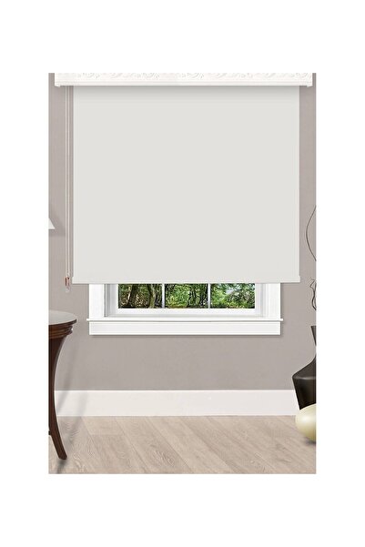 Nursu Perde Beyaz Stor Zebra Güneşlik Perde Alüminyum Kasa Metal Ayak