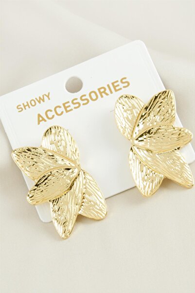 Marsilyan Leaf Trend Metal Earrings Ilkel-Bjt940
