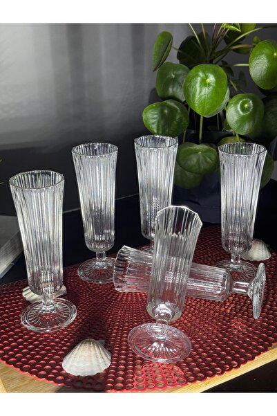 Bestway ve Diğeri 6'lı Flüt Düz Kahve Yanı Su Bardağı