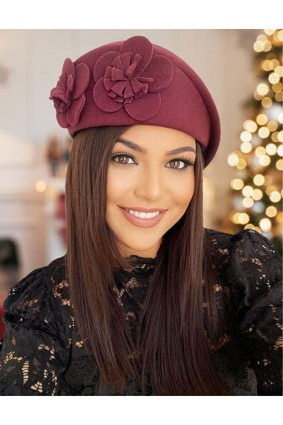 Confortino Luxury women's felt hat with a corner toca - ONE SIZE, ADJUSTABLE