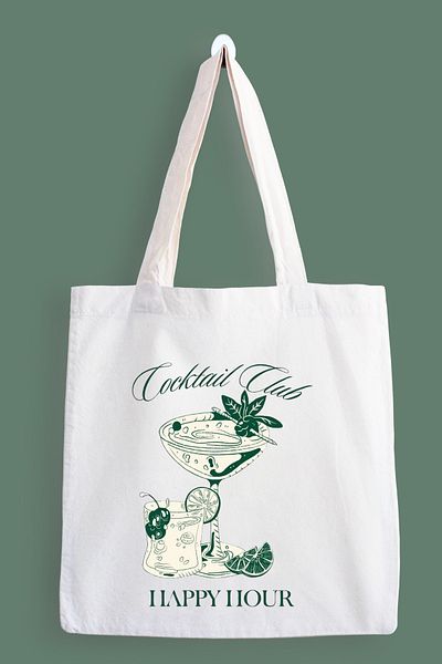 designedfy Coctail Club Waterproof Printed Cloth Bag, Tote Bag