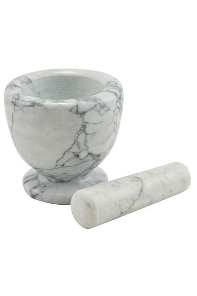 Perfect Home Mortar and pestle, marble, diameter 10 cm, pestle 11.5 cm