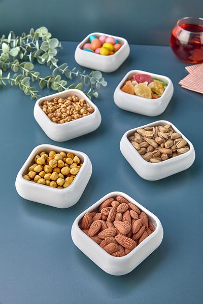 İLİVA Set of 6 Luxury Breakfast Snack Bowl Sauce Bowl Presentation Bowl