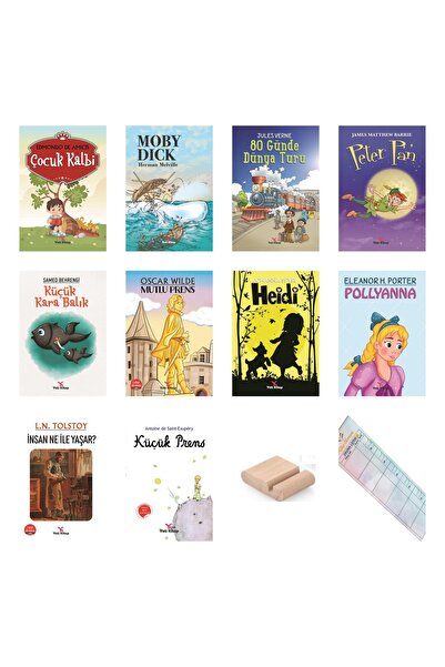 yeti kitap 8-13 Yaş Dünya Çocuk Klasikleri 10 Kitap MEB Tavsiyeli 100 Temel Eser + Tablet Standı + Okuma Ayracı