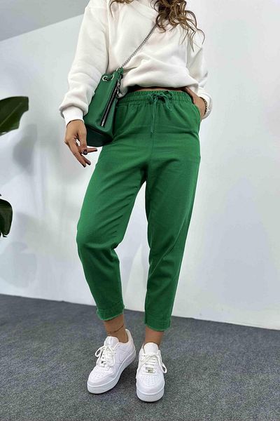 My Blog Green Tassel Detailed Trousers