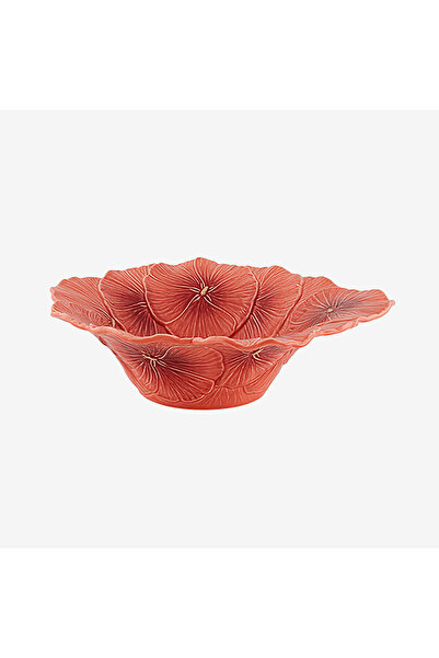 Bordallo Pinheiro Maria Flor Orange Ceramic Serving Bowl 33 cm