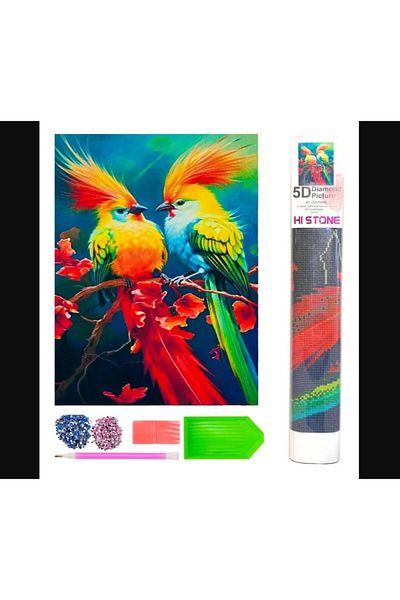 Gül Beaded Tapestry-5D 50X65-Parrots Diamond Picture