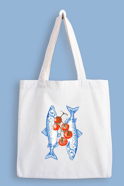 designedfy Tomato Fish Waterproof Printed Cloth Bag, Tote Bag