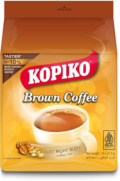 Kopiko Kopiko Brown Coffee 10 Sachets, 30g - Pack of 1