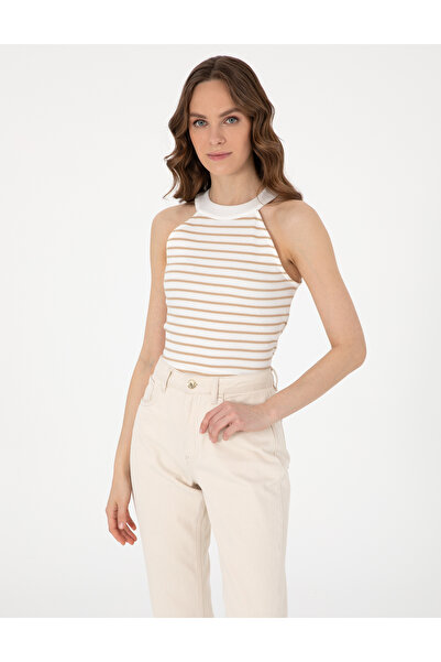 Pierre Cardin Beige Ex. Slim Fit Knitted Blouse 50305786-Vr011