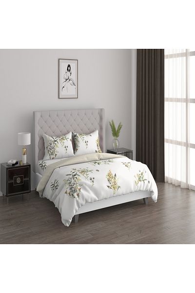 Boutique Blanche Painterly bunches 3pc comforter queen green 200*240 cm