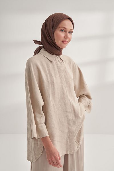 ARMANDA Seher a Pattern Scarf - Brown
