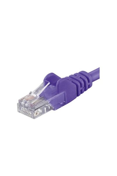 PremiumCord Patchcord UTP RJ45-RJ45 Categoria 6, 0.5m, violet, cupru integral, 26AWG
