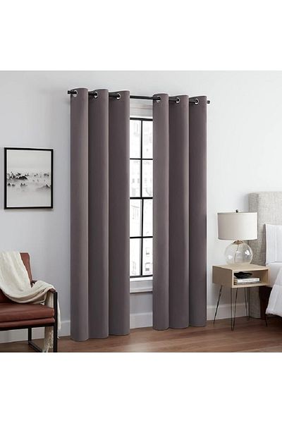 Metropolitan Concept Set of 2 blackout curtains, worked on staple rings