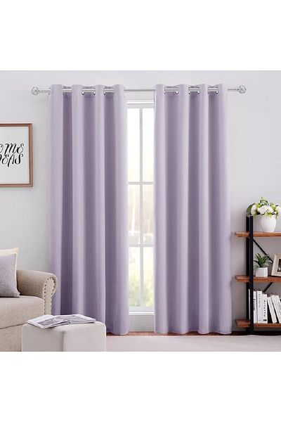 Metropolitan Concept Set of 2 blackout curtains, worked on staple rings