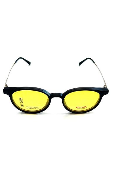 Avva 2124 C2 Matte Black -G Polarized&Antifar Clip on Unisex Sunglasses