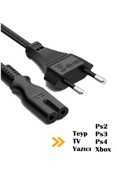 ANKTEK Teyp Yazıcı Tv Ps2 Ps3 Ps4 Xbox Elektrik Kablosu Power Güç Kablosu (1.5 Metre)