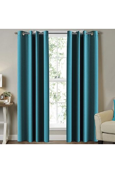 Metropolitan Concept Set of 2 blackout curtains, worked on staple rings