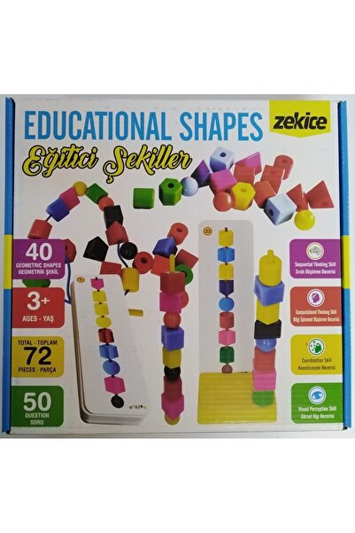 Duyu Atölyesi Eğitici Şekiller İpe Dizme Boncuk Sıralama Educational Shapes Bak Diz Boz Oyunu