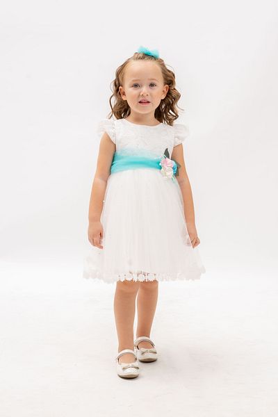 Eray Kids Girl's Princess Evening Dress Belted Lace Birthday Dress 3-6 Years Old