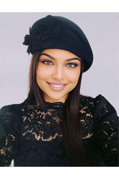Confortino Luxury women's felt hat with a corner toca - ONE SIZE, ADJUSTABLE