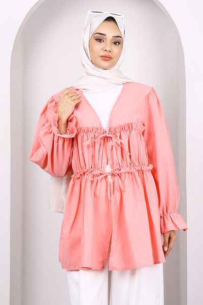 İmajButik Kimono cu volane cu legare în față Yavruağzı
