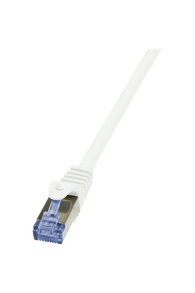 LogiLink Cablu S/FTP Cat6a, LSZH, cupru, 1.5 m, alb, AWG26, dublu ecranat