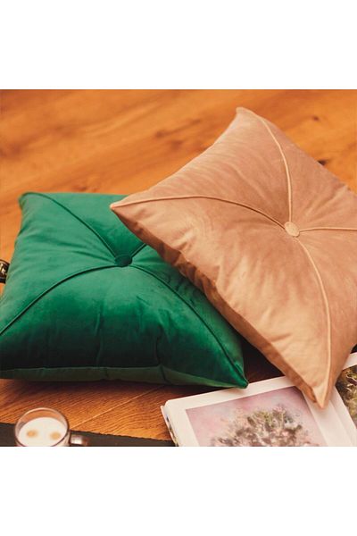 OEM Emerald Green Velvet Decorative Pillow, Square, 40x40 Cm