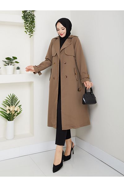 RACE FASHİON Lined Linen Trench Coat Rc3089120