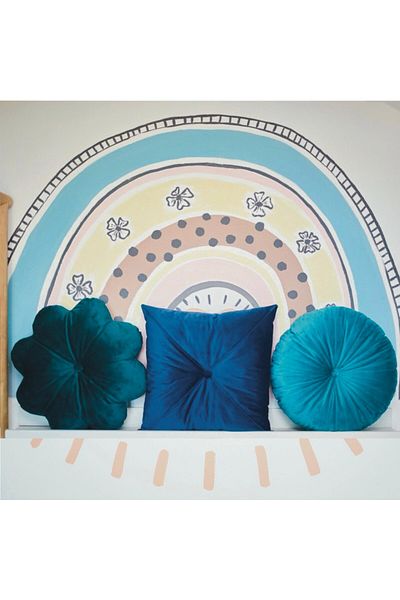 OEM Puffet Decorative Pillow in Royal Blue Velvet, Square, 40x40Cm