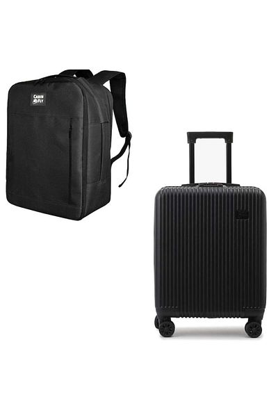 CABINFLY Set pentru WizzAir Priority, troller 55x40x20, extensibil la 55x40x23cm, rucsac 40x30x20cm
