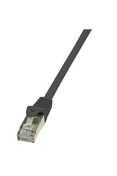 LogiLink Cablu FTP Cat5e, cupru-aluminiu, 0.25 m, negru, AWG26, ecranat