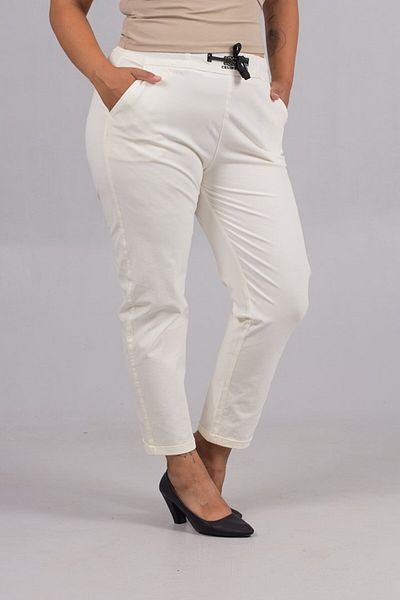 Truva XXL Linen Plus Size Ecru Trousers – Natural Elegance, Light Comfort!