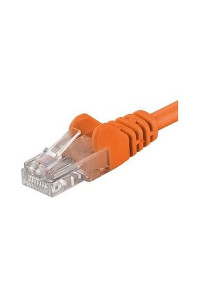PremiumCord Patchcord UTP RJ45-RJ45 Categoria 5e 1m, portocaliu, integral din cupru, 26AWG
