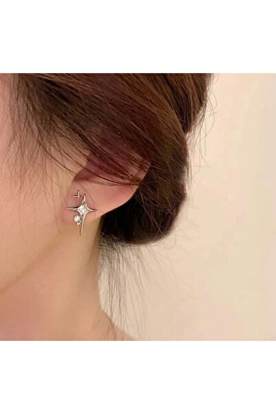 İnci çelik kutup yıldızı antialerjik küpe