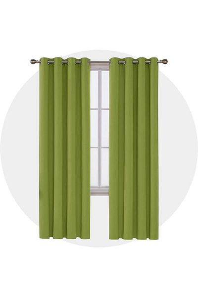 Metropolitan Concept Set of 2 blackout curtains, worked on staple rings