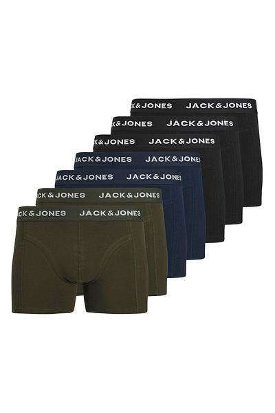 Jack & Jones Men's Pack of 7 Solid Boxers - Benja